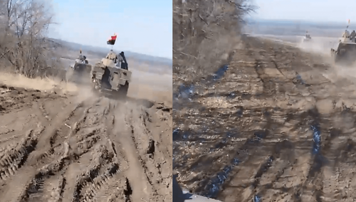 Banderowskie flagi na polskich Rosomakach