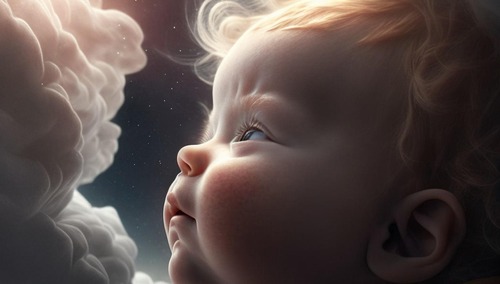 dziecko w chmurach