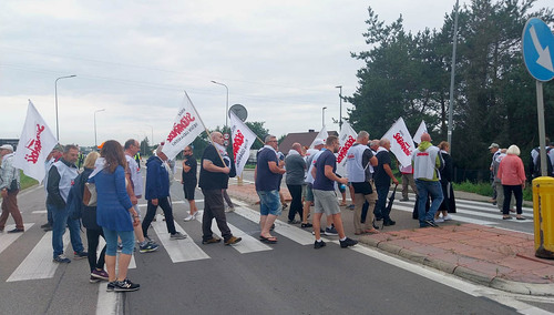 Protest rybaków w Ługach pod Lęborkiem