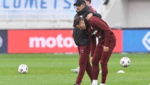 Nowy kapitan reprezentacji Polski Piotr Zieliński i trener Michał Probierz