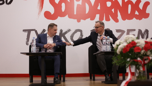 Spotkanie z prezydentem Andrzejem Dudą w sali BHP