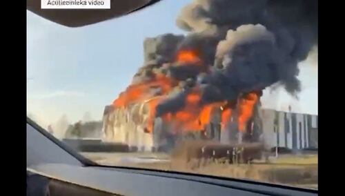 Pożar fabryki dronów, Łotwa