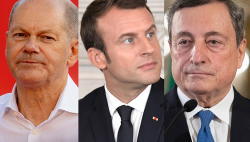 Olaf Scholz, Emmanuel Macron, Mario Draghi