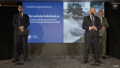 Konferencja prasowa poświęcona postępom śledztwa w sprawie tzw. zbrodni lubińskiej