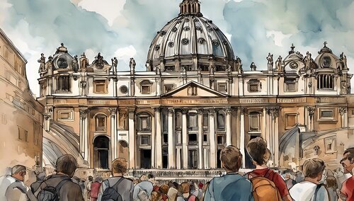 Bazylika św. Piotra, AI grafika generowana