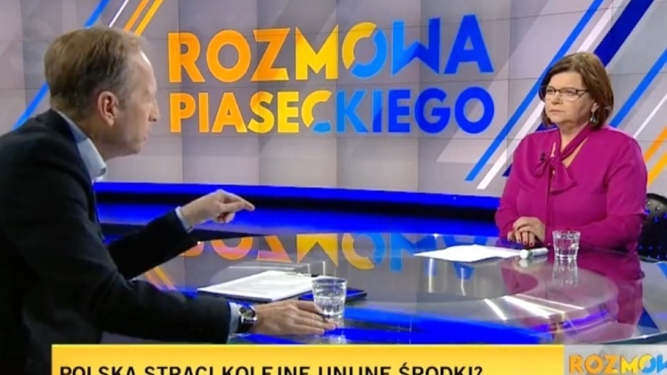 Konrad Piasecki i Izabela Leszczyna w studio TVN24