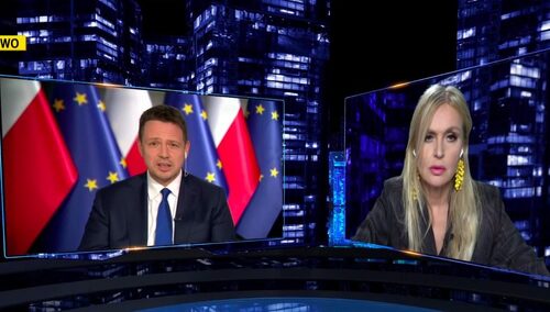 Rafał Trzaskowski i Monika Olejnik