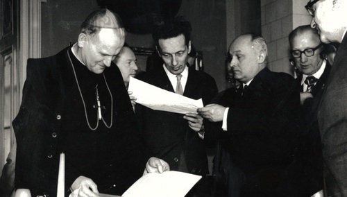Od lewej: Karol Wojtyła, Krzysztof Kozłowski, Zygmunt Pawlus, N.N., Jerzy Turowicz