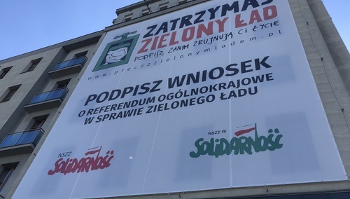 Miasto Gdańsk chce uciszyć Solidarność? Nie podoba im się baner „Zatrzymaj Zielony Ład”