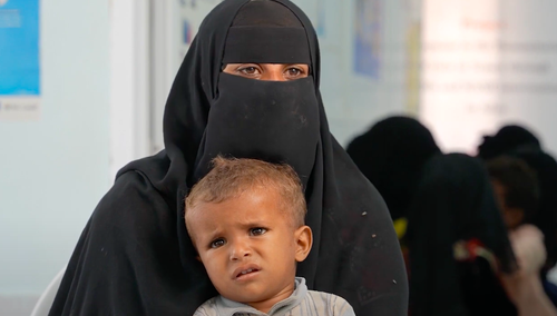 kobieta z Jemenu, której Caritas udziela pomocy medycznej