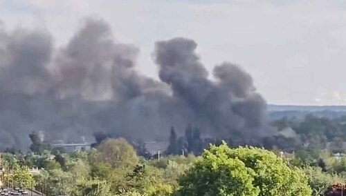 Pożar przy ul. Starorudzkiej w Łodzi