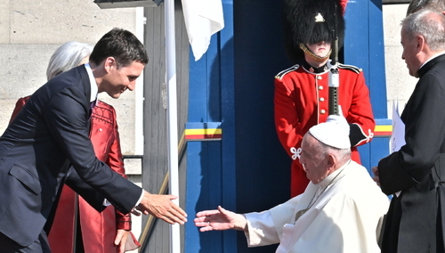 Papież Franciszek i premier Justin Trudeau