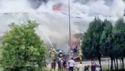 Pożar Biedronki w miejscowości Buk pod Poznaniem