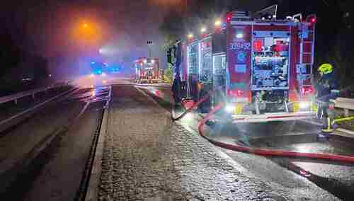Pożar hali Rusocinie. Dym utrudniał poruszanie się po okolicznych drogach