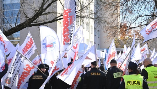 Protest funkcjonariuszy i pracowników służb mundurowch NSZZ "S" - zdjęcie poglądowe