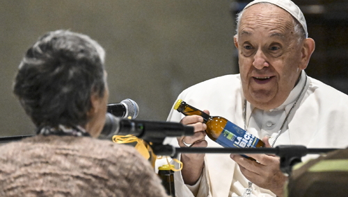 Papież Franciszek na spotkaniu z ubogimi