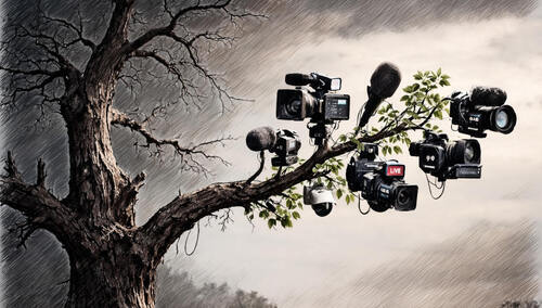 Gałąź na której znajdują się kamery telewizyjne i mikrofony
