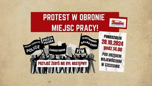 Szczecińska Solidarność organizuje protest w obronie miejsc pracy