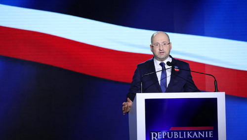 Europoseł PiS Adam Bielan podczas Zjazdu Republikańskiego