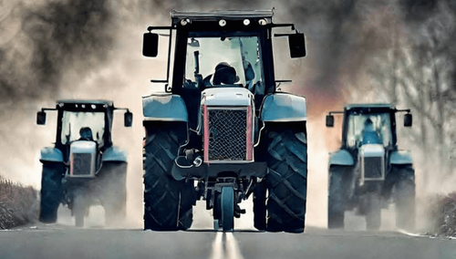 Symbolem protestów rolników są traktory blokujące największe miasta Europy