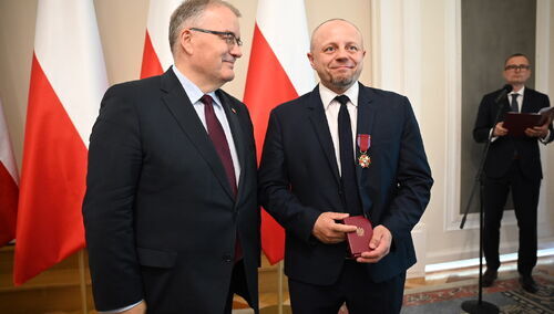 Cezary Krysztopa (P) i mininister Andrzej Dera (L)