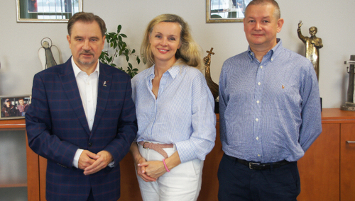 Spotkanie przewodniczącego Piotra Dudy z prof. Markiem Janem Chodakiewiczem i jego żoną Moniką Jabłońską-Chodakiewicz