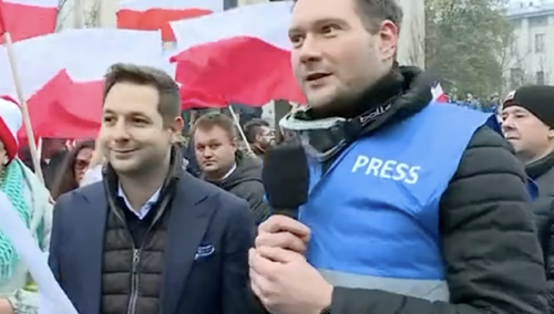 Patryk Jaki i dziennikarz Onetu