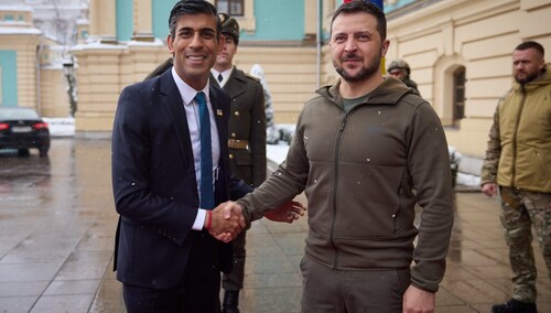 Rishi Sunak i Wołodymyr Zełenski