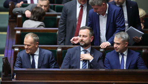 Donald Tusk, Władysław Kosiniak-Kamysz i Krzysztof Gawkowski