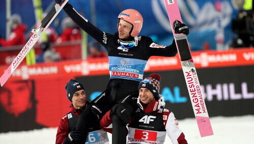 Piotr Żyła, Dawid Kubacki i Kamil Stoch