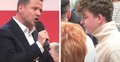 Rafał Trzaskowski oraz młody mężczyzna na spotkaniu w Kętrzynie