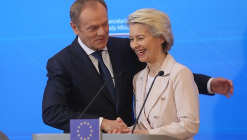 Donald Tusk i Ursula von der Leyen