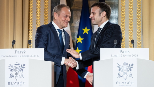 Donald Tusk i Emmanuel Macron