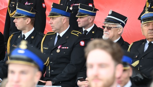 Bartłomiej Mickiewicz na Centralnych Obchodach Dnia Strażaka