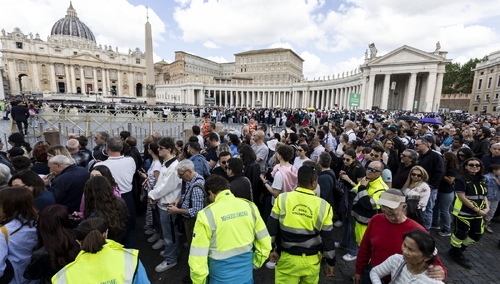 Pielgrzymi przy placu św. Piotra