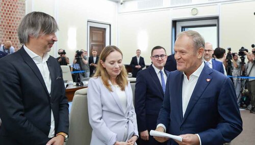 Premier Donald Tusk wraz z minister Katarzyną Pełczyńską-Nałęcz