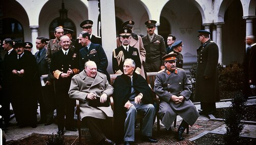 Winston Churchill, Franklin D. Roosvelt, Józef Stalin, konferencja w Jałcie