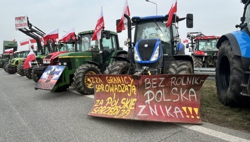 Protest rolników na S8 