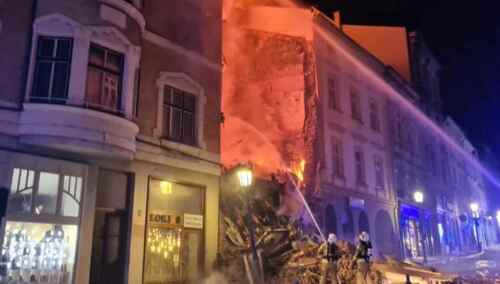 Wybuch i pożar kamienicy w Cieszynie