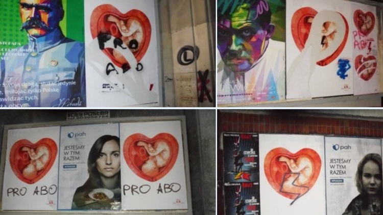 "Nawet dziecko im przeszkadza". Zniszczone plakaty pro life