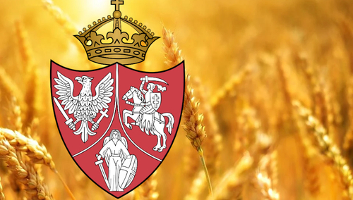 Herb Rzeczpospolitej Trojga Narodów z okresu Powstania Styczniowego/ pole pszenicy