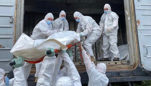 Transport ciał rosyjskich żołnierzy na Ukrainie