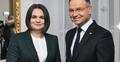 Swiatłana Cichanouska i prezydent Andrzej Duda