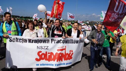 Pikieta Krajowej Sekcji Pracowników Handlu NSZZ "S" - zdjęcie poglądowe