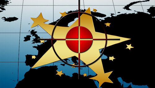 Mapa Europy i celownik