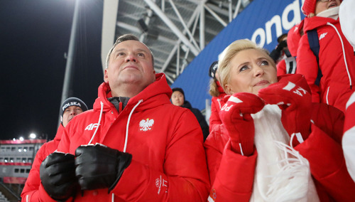 Para Prezydencka kibicowała drużynie polskich skoczków