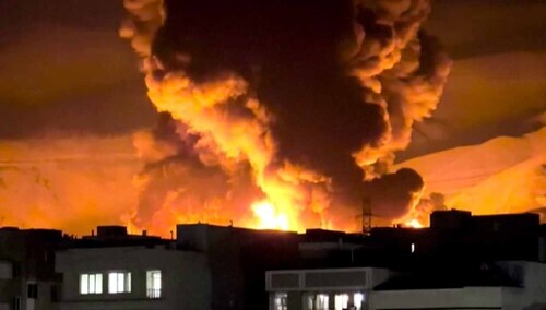 Ciemny dym spowił niebo nad Teheranem