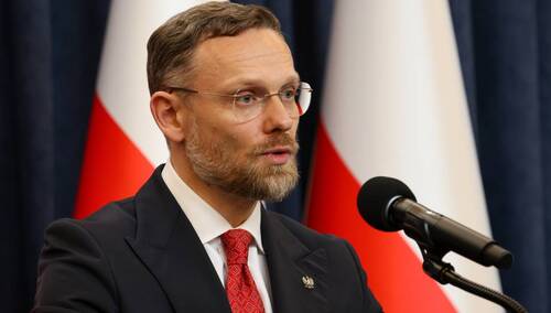 Szef Kancelarii Prezydenta RP Zbigniew Bogucki na konferencji prasowej w Pałacu Prezydenckim w Warszawie