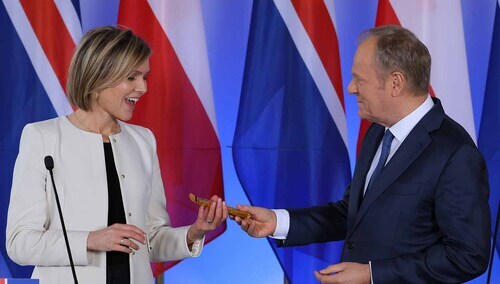 Donald Tusk i Kristrun Frostadottir