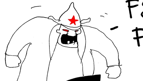 [Kliknij aby zobaczyć całość] Nowy rysunek Krysztopy: "Faszysty!"